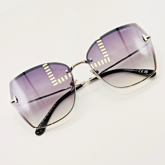 Tom Ford Sunglasses NICKIE-02 TF1107 16C Shiny Palladium Butterfly Gradient 62mm main image 15